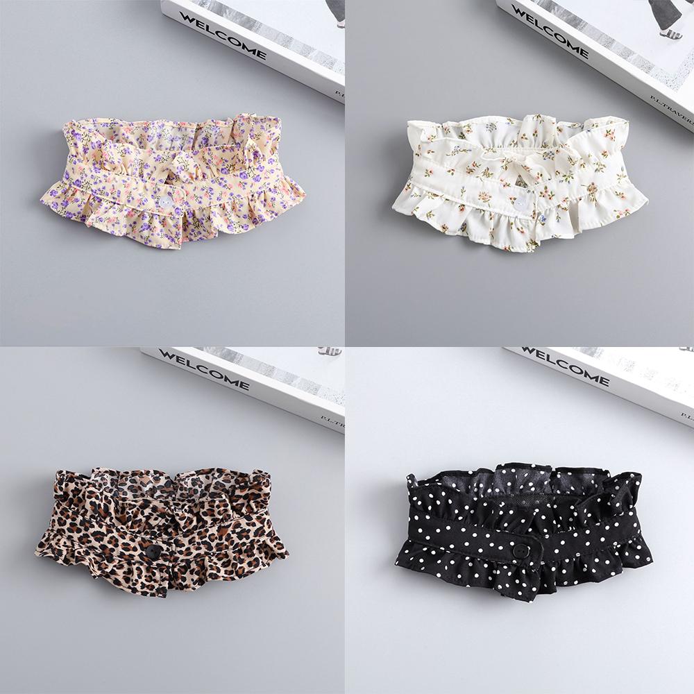 Fashion Ruffles Button Fake Collar for Women Stand Detachable Collar Fake Girls Vintage Lace Ladies False Blouse Collar