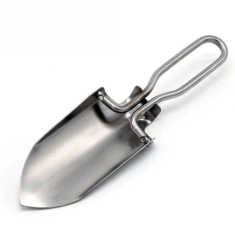 1PC Stainless Steel Folding Gardening Shovel Spade Multifunctional Portable Garden Planting Transplanting Tool Outdoor Shovel