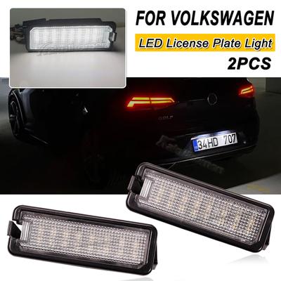 2 Pcs Car LED License Plate Lights 12V Working Lamp Replacement Car Light For VW GOLF 4 5 6 7 6R Passat B6 Lupo Scirocco Polo