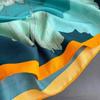 Korean Style Vintage Floral Printed Silk Square Scarf For Women Travel Decoration