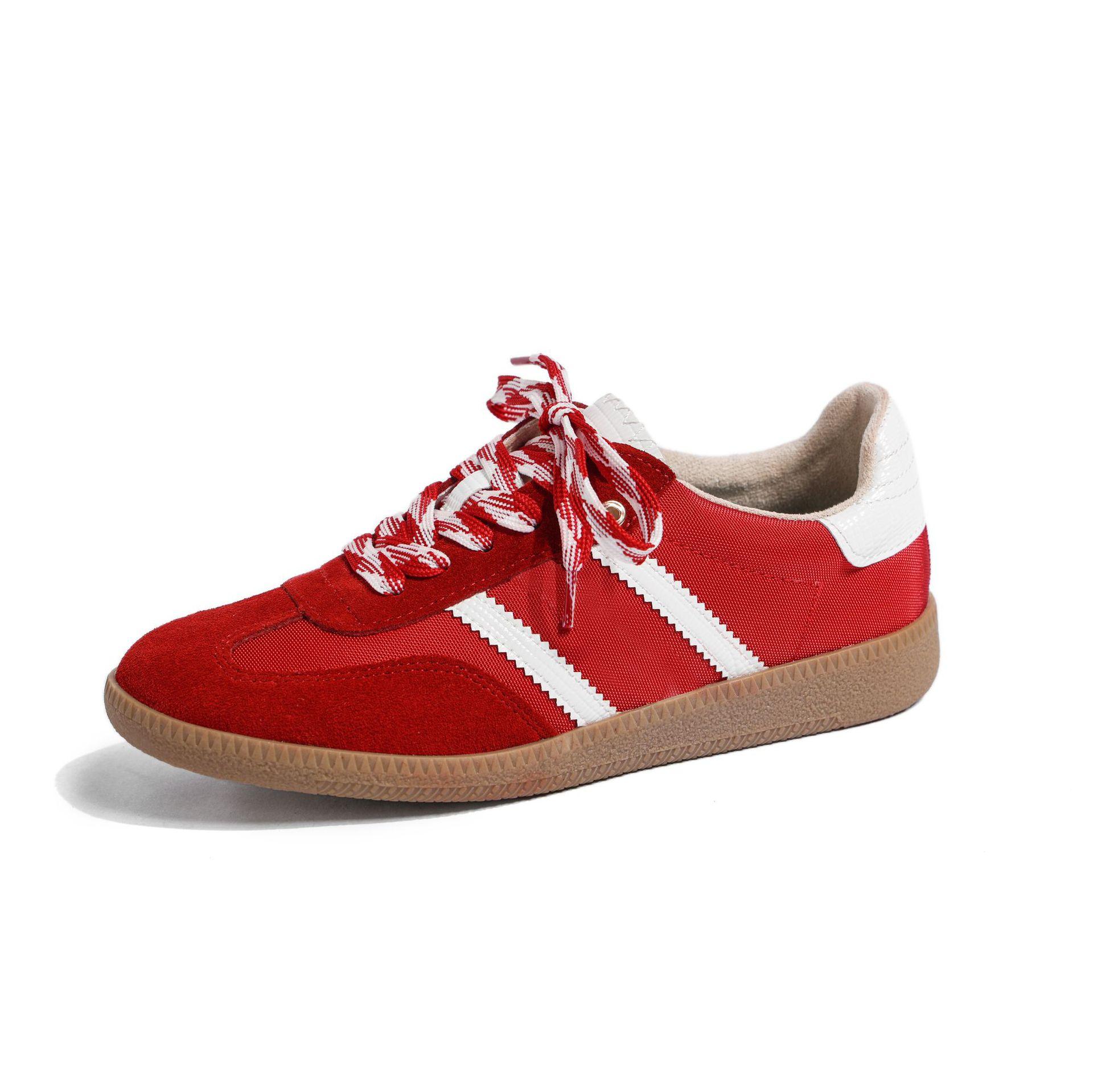 

Красные женские туфли Forrest Gump 2025 года, кожаные, на плоской подошве, универсальные, повседневные, для серфинга, спортивная обувь 40