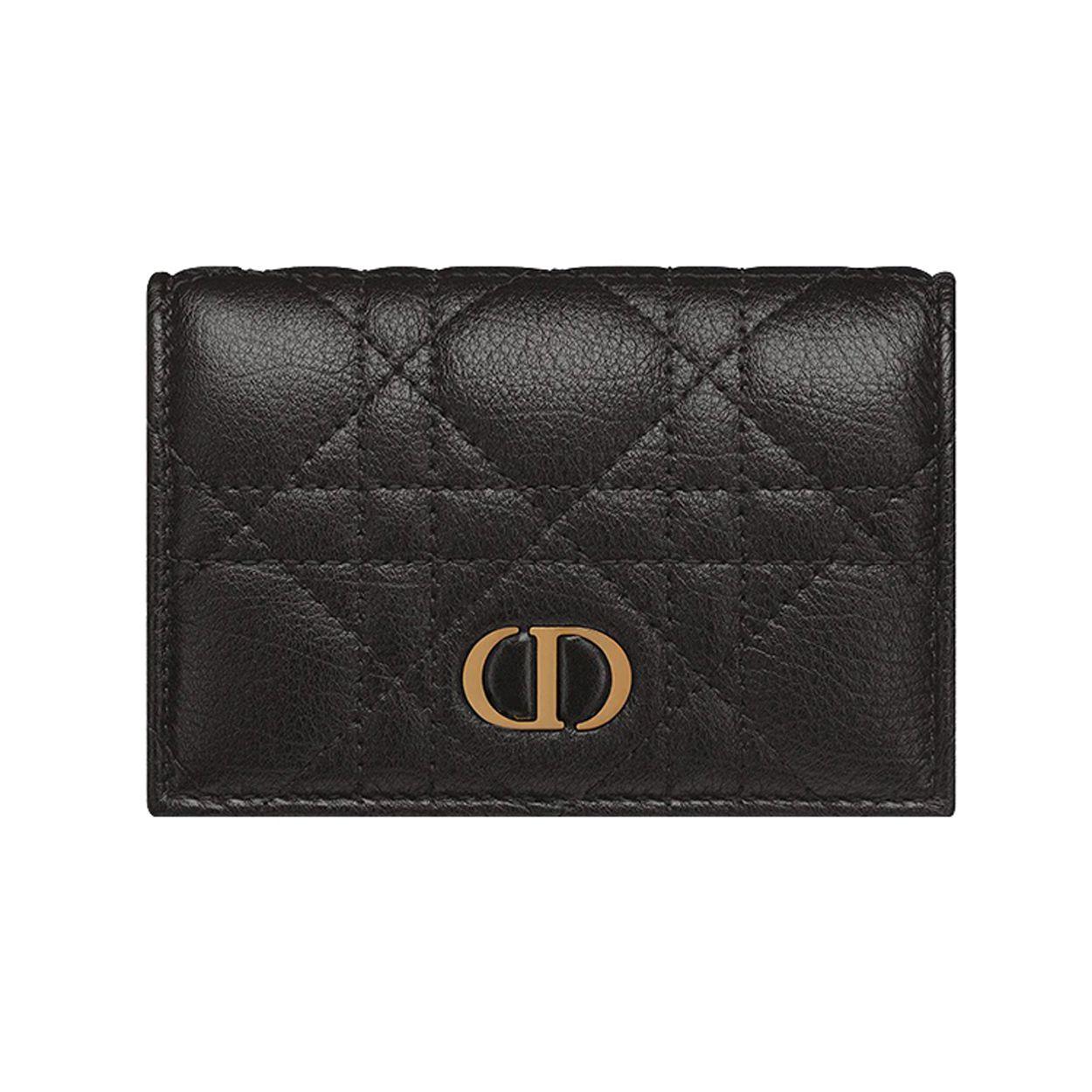 

Dior Caro Cannage Pattern Portable Soft Calfskin Card Holder Wallet Mini Women wallet Black S5132UWHC_M900 Basic Set (Bag+Dust Bag)