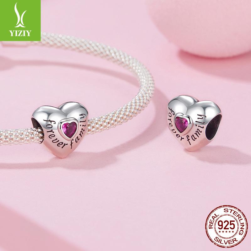 Neue Valentinstag-Serie Herz Buchstabe DIY Perlenarmband Zubehör S925 Sterlingsilber Lose Perlen