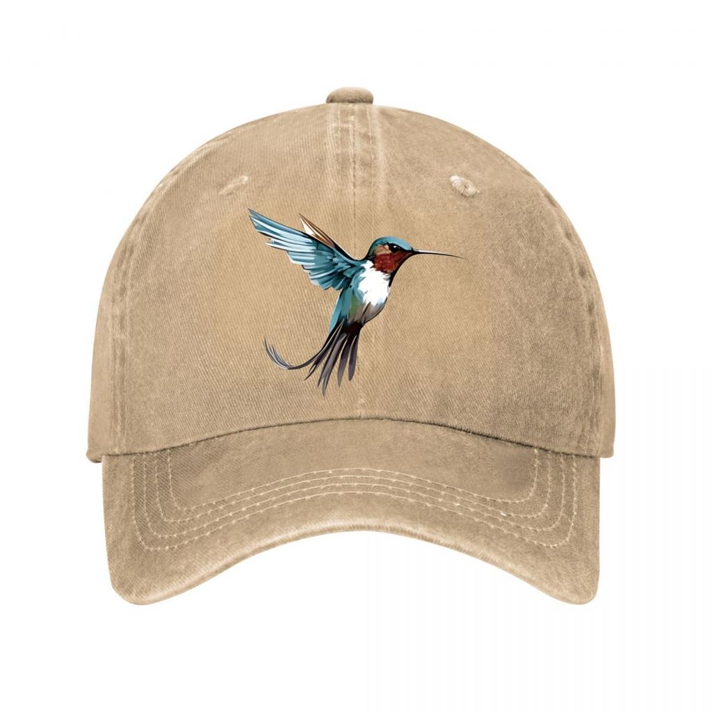 Hummingbird Graphic Cap New Vintage Washed Cotton Baseball Cap Parent Kids Sun Hats