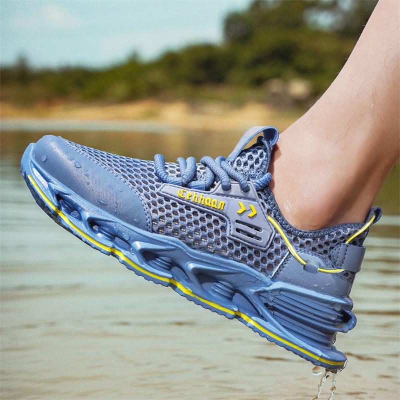 Fashion Summer 2025 Mesh Hollow Running Shoes Thick Bottom Sports Shoes Trendy Student Casual Shoes Breathable Comfortable Rubber Sole