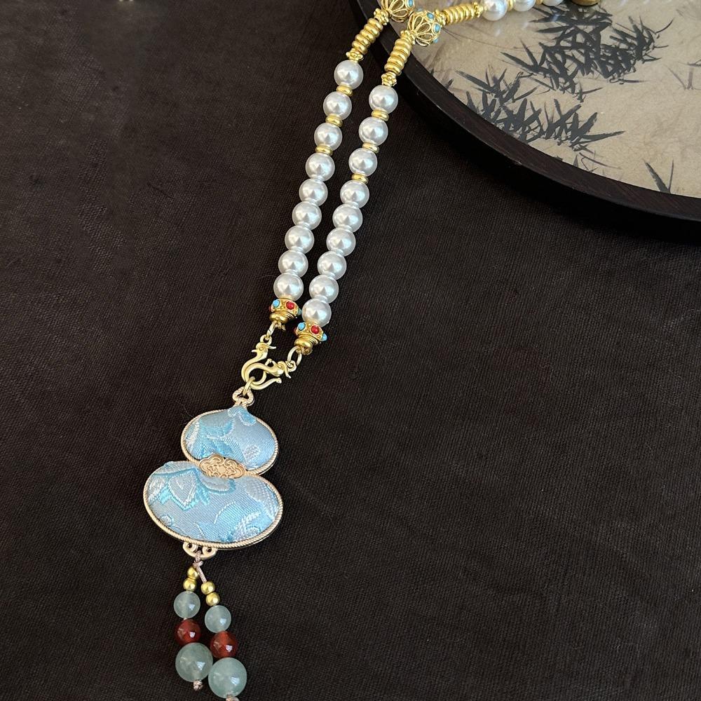 Beads Song Brocade Gourd Necklace Luxury Pearl Long Sweater Chain Women