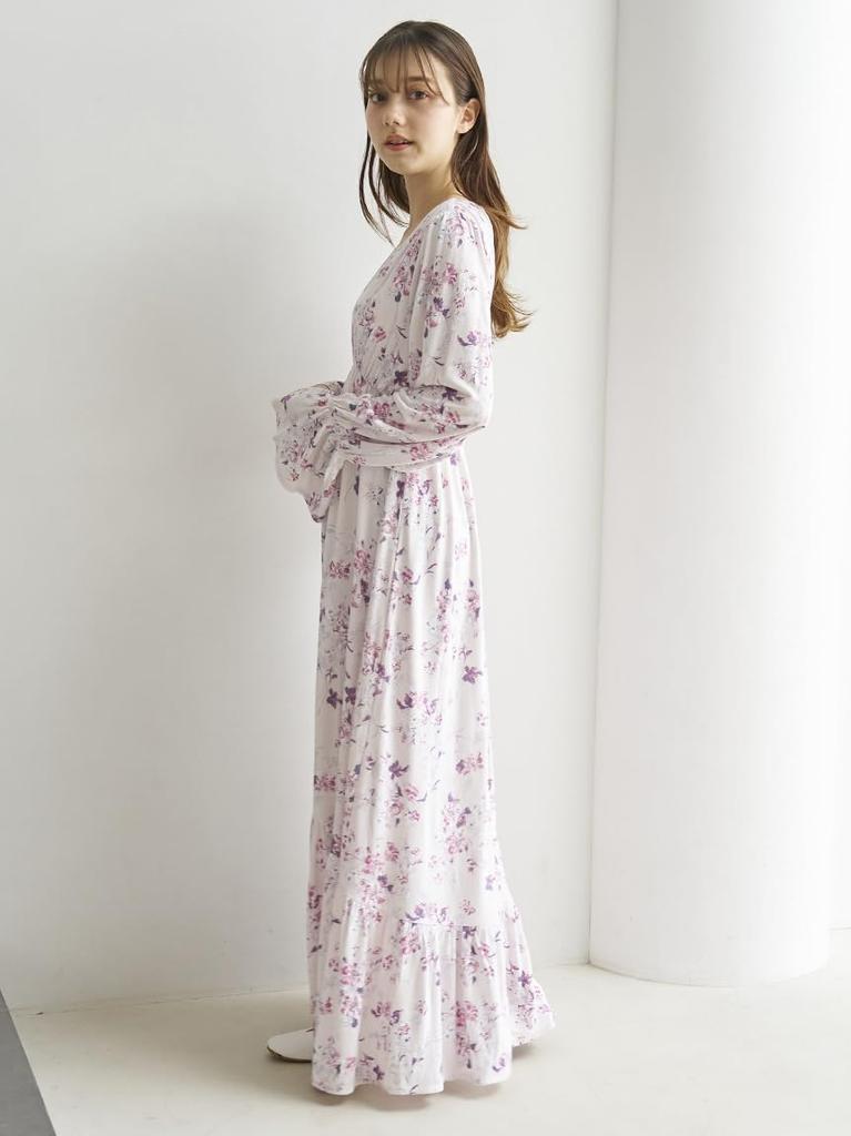 Gelato Pique Day Floral Long Sleeve Dress PWCO252237 Pink F Mother's Cup-in Women's