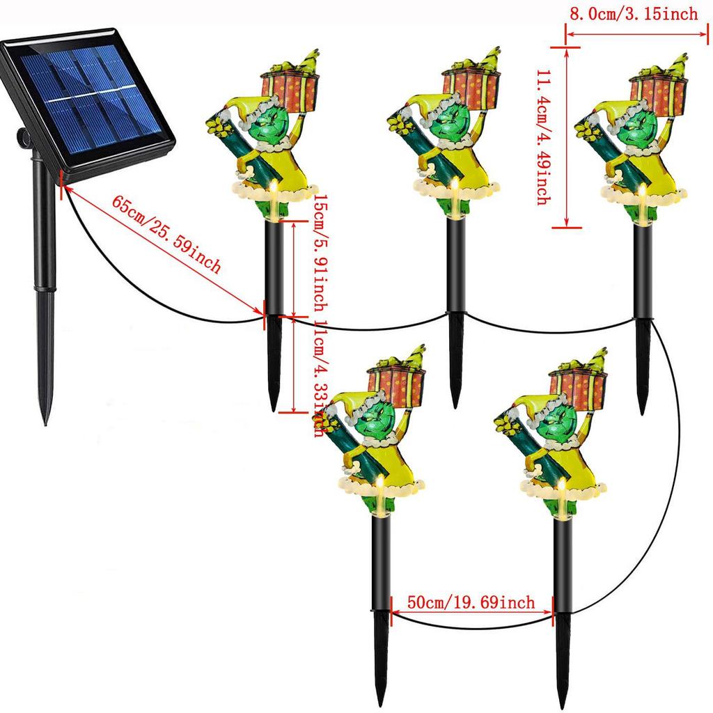 Solar Santa Claus LED Garden Stake Lights for Outdoor Lawn and Courtyard