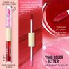 6pcs 2-in-1 Dual-Ended Lip Gloss Stick, High Shine Mirror Glossy Lip Tint & Sparkling Glitter Sequins Lip Oil, Long Lasting Hydrating Multi-use Makeup