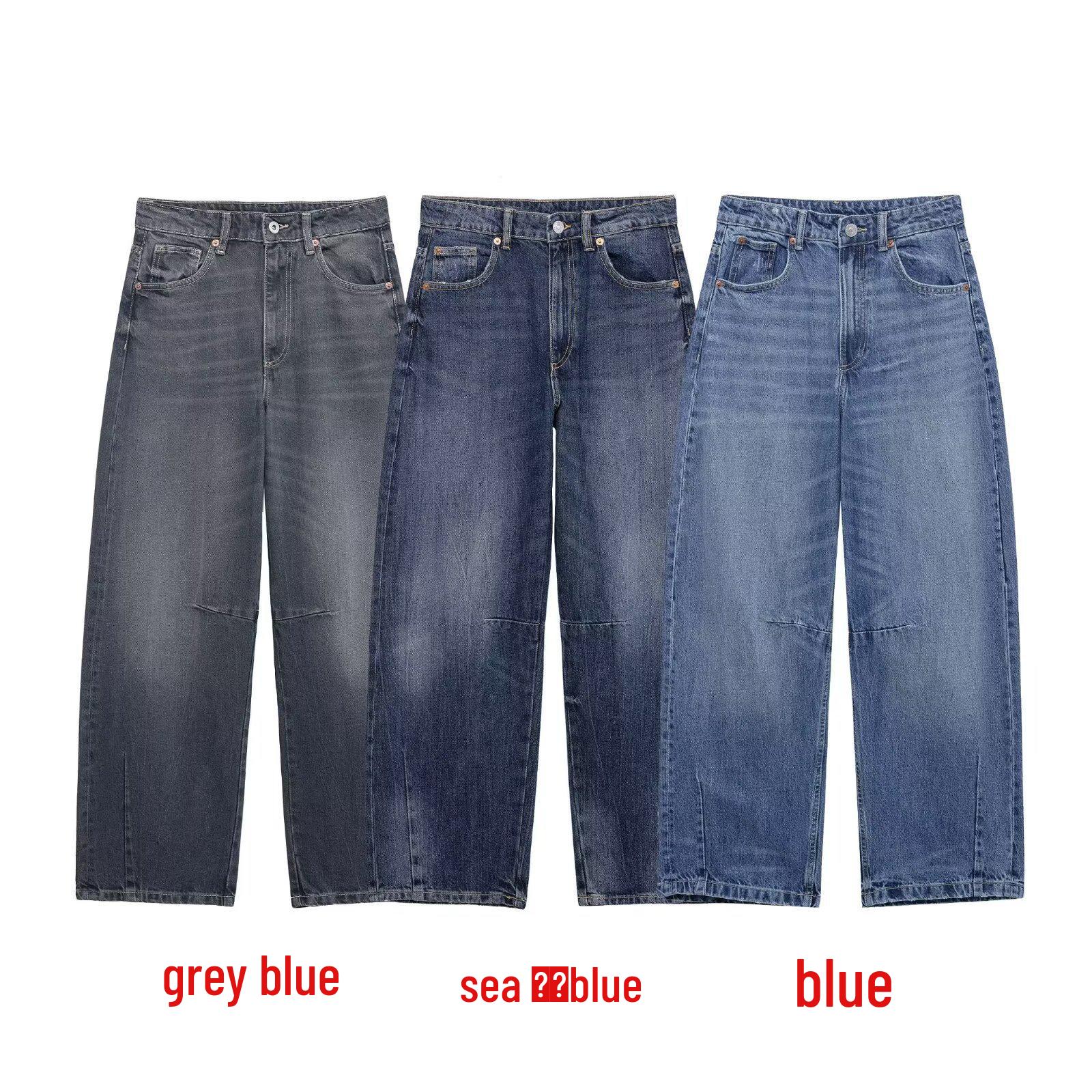 

2025 Spring Women s Mid-Waist Balloon Fit Jeans Small
