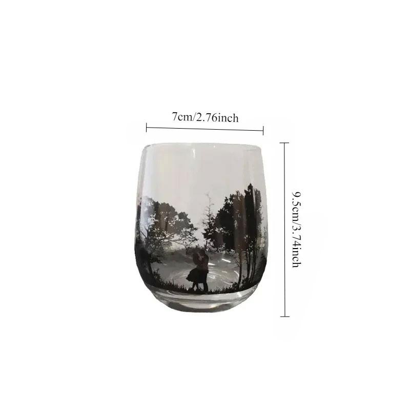 300ml Creative Silhouette Wine Glass Iceberg Glass Cup Whiskey Glass Drinking Glasses Iced Coffee Mug Foreign Wine Glass Cups 1pcs