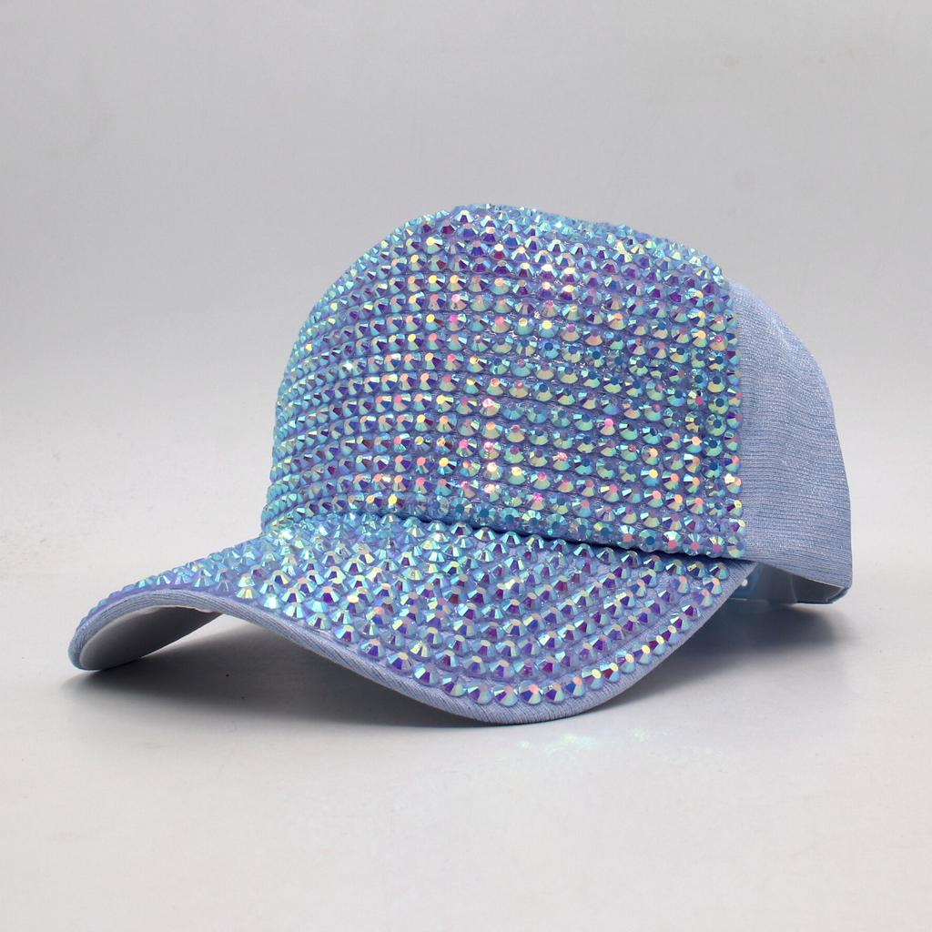 Diamond Hat Female Cap Casual Rhinestone Baseball Cap Sequin Visor Handmade Visor