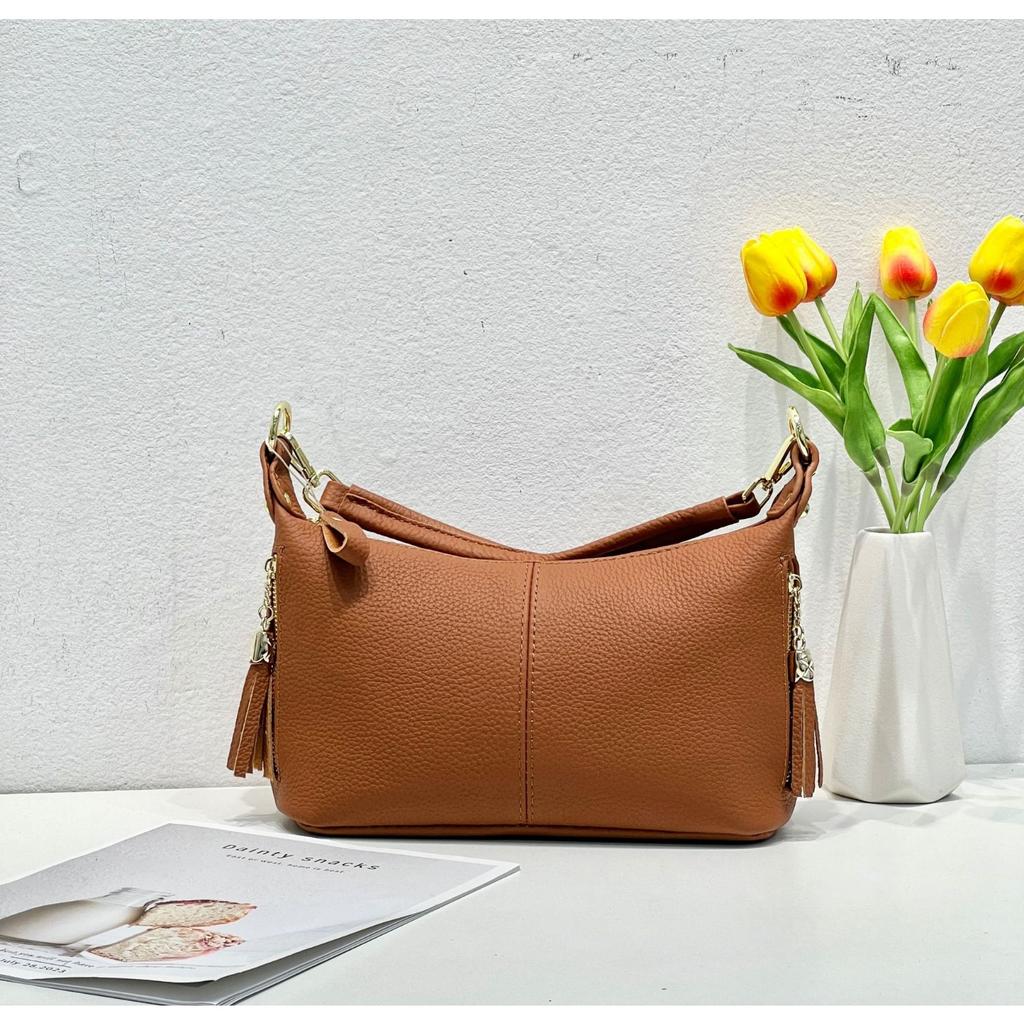 Cowhide Shoulder Women's Bag Large Capacity Women's Fashion Simple Tote Bag Practical Shell Bag Multi-compartment
