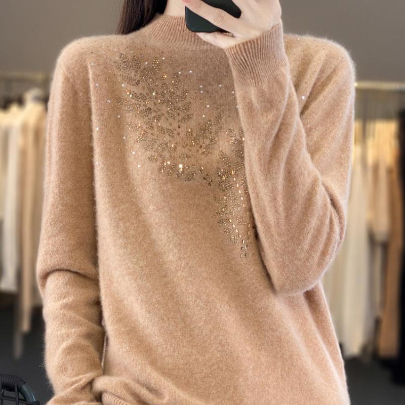 Dame Høst og Vinter Mote Allsidig Basis Genser Genser Myk Pullover Genser