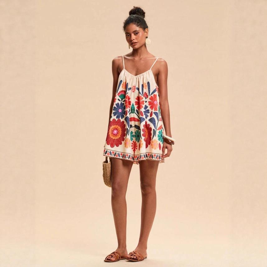 Women's Summer 2025 Casual Floral Strappy Jumpsuit