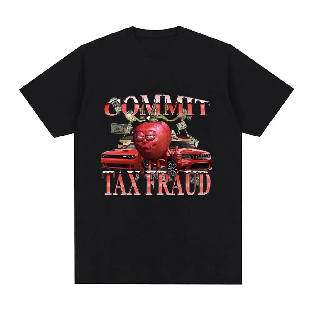 Funny Tax Evasion Meme Pattern T-shirt for Women, Fashionable Harajuku Style Short-sleeved T-shirt, Casual Plus-size T-shirt