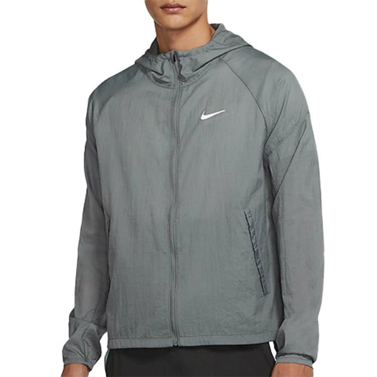 Nike Essential Logo Print Reflective Casual Sport Hooded Jacket Men Jacket Smoke-Grey CU5359-084
