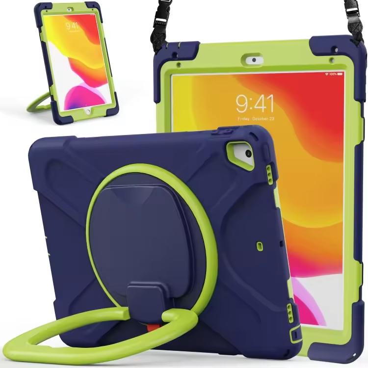 Shockproof Silicone Case with Stand Holder, Hand Strap & Adsorbed Pencil Slot case for iPad 10.2 (2019/2020/2021) Bulk