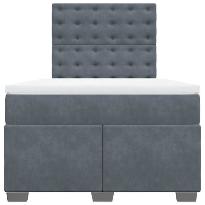 Maison Exclusive - Sommier à lattes de lit et matelas gris foncé 120x190cm velours