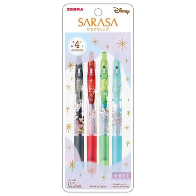Zebra Sarasa Clip Gel-Kugelschreiber Disney Fantasy Limitierte Edition Disney Set A Stift, 0,5 mm, Design, 4-farbig (JJ29-DSF-4CA)
