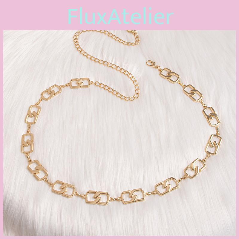 Stylish Gold Female Waist Chain With Engraved Details For Spring And Fall Fashion
