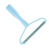 Manual Lint Remover Plastic Handle Double Sided Portable Fabric Fuzz Shaver for Sweater Coat Blue