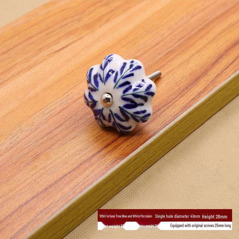 

Керамическая ручка для ящика в американском стиле в стиле ретро: Расписанный вручную сине-белый фарфор