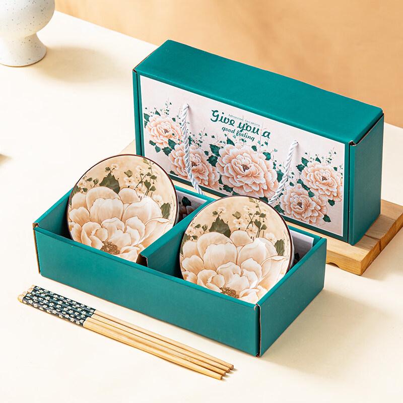 Ceramic Bowl and Chopstick Gift Set