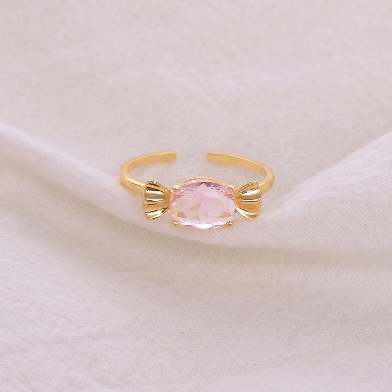 

Серебряное кольцо Banyan Tree S925 с розовым узлом-конфетой, регулируемое - Японский милый нишевый дизайн в стиле легкой роскоши Adjustable золотой