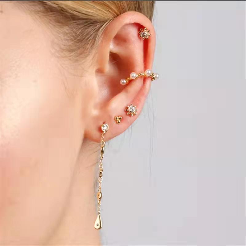 925 Silver Needle Long Chain Stud Earrings For Women Exquisite Zircon Geometric Tassel Pendant Earrings Luxury Jewelry