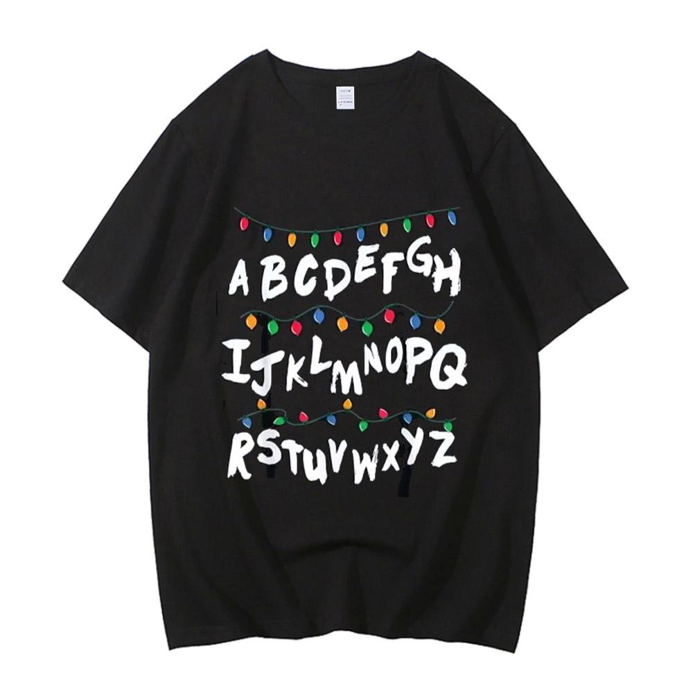 S5XL 2026 Unisex 100Cotton Tshirt Colorful lights Letter pattern print T Shirts Fashion 3XL