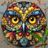 Vintage Metal Wall Art Round Owl Sign Decor