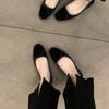 French Flat-bottomed Bow Single Shoes Women's 2025 New Spring Retro Grandma Shoes Ballet Shoes One Pedal Ladyshoes