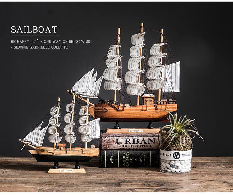 Smooth Sailing Boat Model: Desktop & Bookshelf Ornament for Home Decor