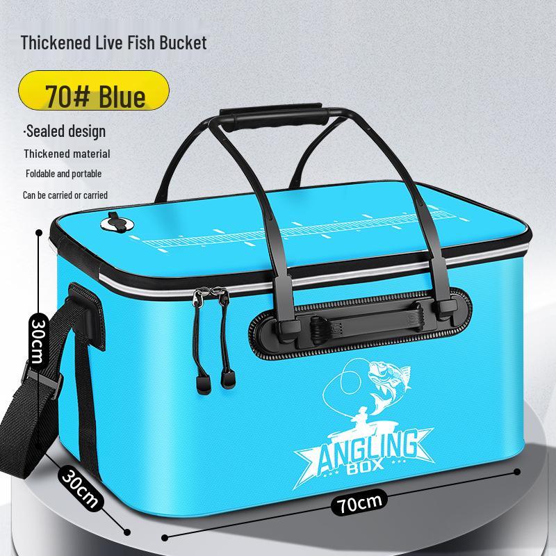 Multi-functional EVA Folding Fish Bucket: Live Fish Protector & Tackle Box.