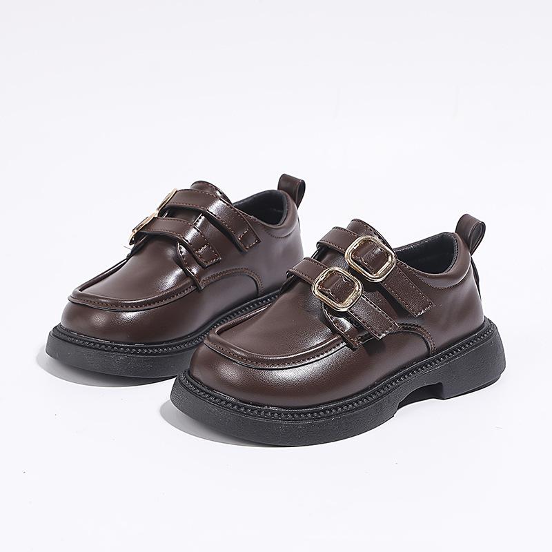 Spring Korean Version of Girls Mary Jane Shoes Student Black Leather Shoes Retro British Style Belt Buckle Shoes