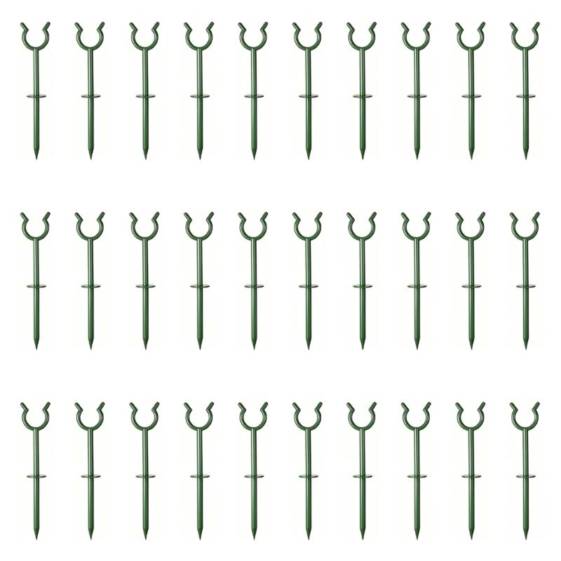 Pack Of 10 Green Plastic Garden Hose Guides For Secure Lawn Irrigation And Maintenance