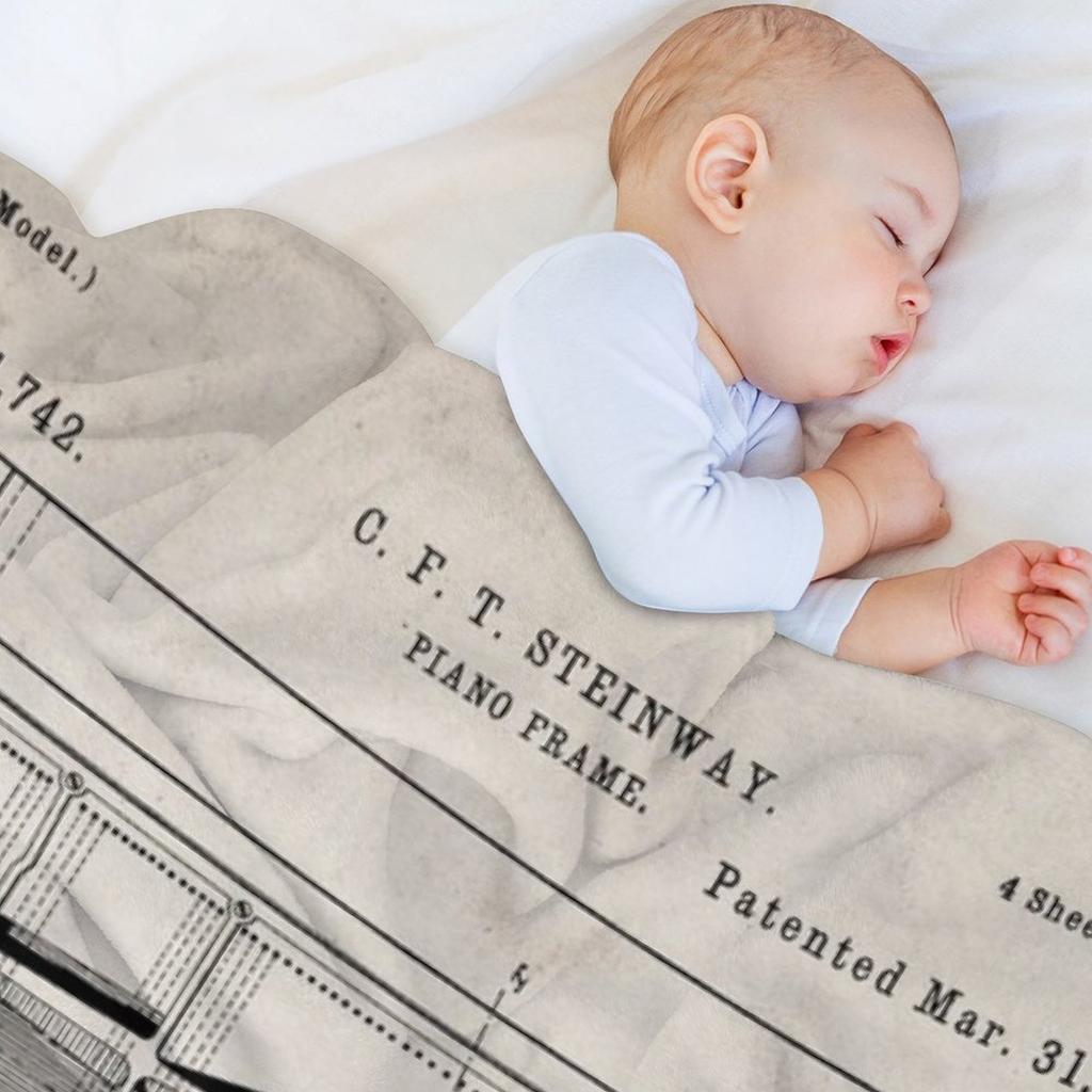 Steinway Piano Patent - Piano Player Art - Antique Throw Blanket Sofa Bed Extra Large Throw Kid'S for Sofa Blankets
