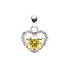 Bien Vetu Yellow Moissanite Pendant 1 Carat Heart Pavé 421