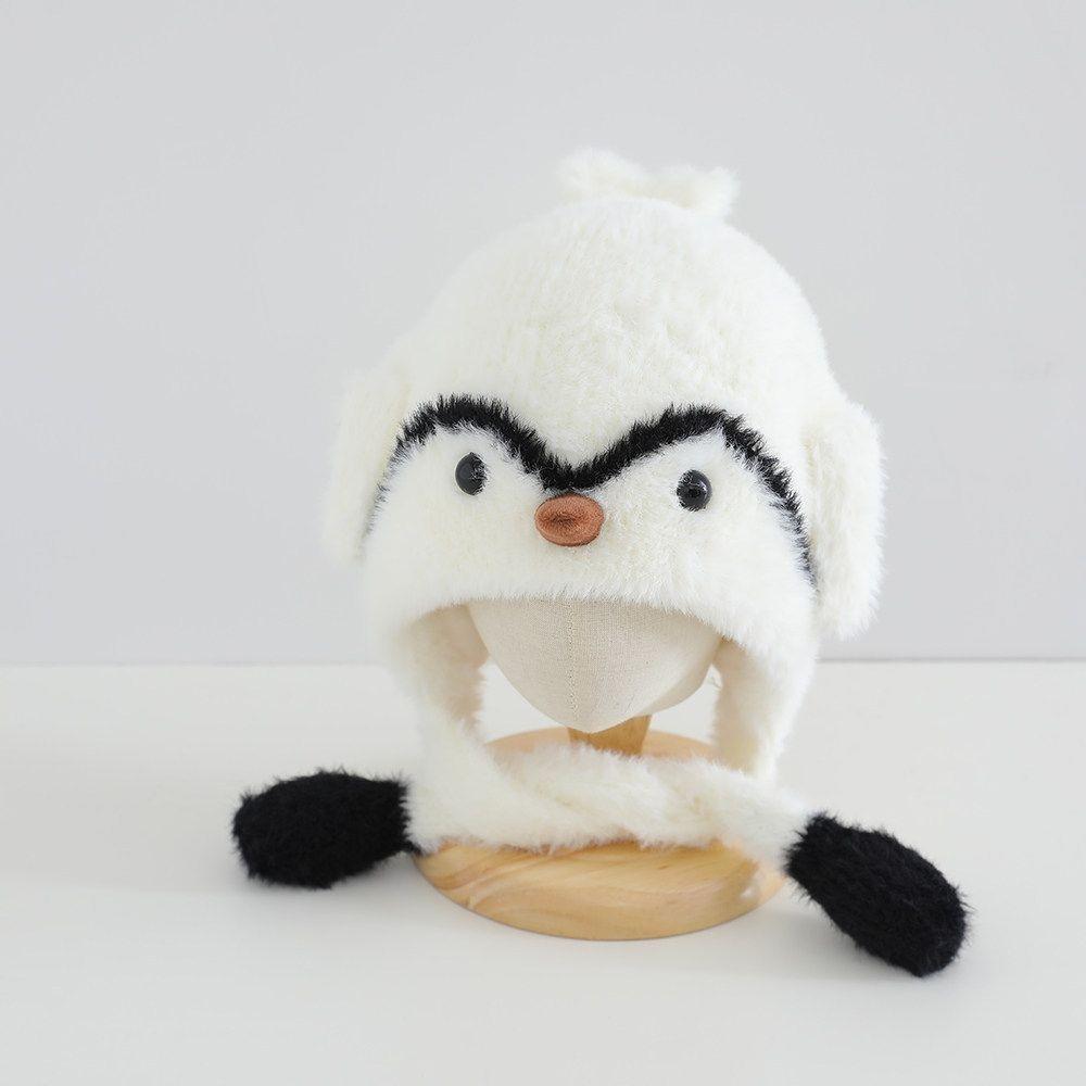 Thick Moving Ear Earflap Hat Squeaky Design Plush Winter Hat Fun Cartoon Animal Hat Aged 4-7 Years