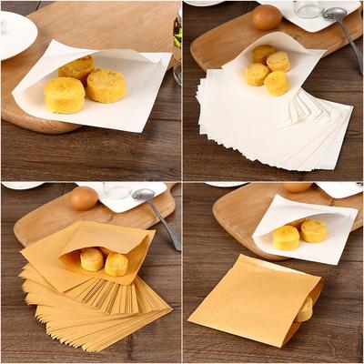 100 Stück Tragbare Kekstasche Bäckerei Kraft Donut-Verpackung Ölbeständiges Papier Einfarbige Brotverpackung
