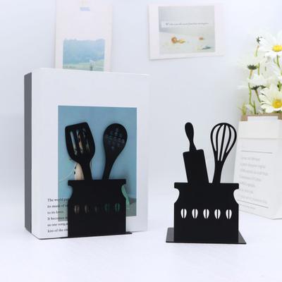 Metal Book Ends for Shelves Black Kitchen Essentials Design Bookends for Home Office Decor Heavy Duty Non-skid Book Ends Stationery Supplies