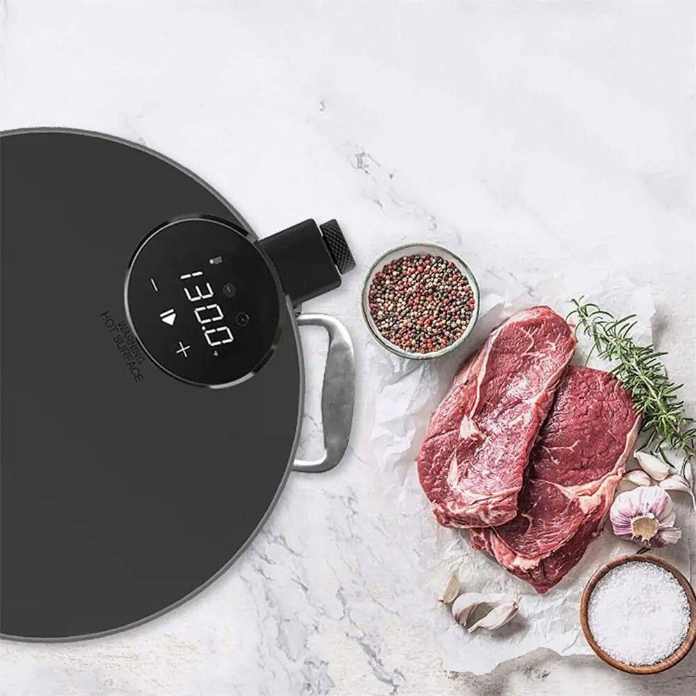 Round Silicone Sous Vide Lid Retain Moisture and Flavor Black/grey Vacuum Seal Silicone Suction Lid Sealed