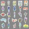 50 Colorful Flower Cartoon Plant Stickers for DIY Notebooks, Journals, Skateboards, and Luggage Decoration
