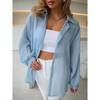 Casual Fashion Loose Women Shirts Long Sleeve Basic Office Blouse Sweet Spring Summer Tops Simple Solid Color Women's Clothing