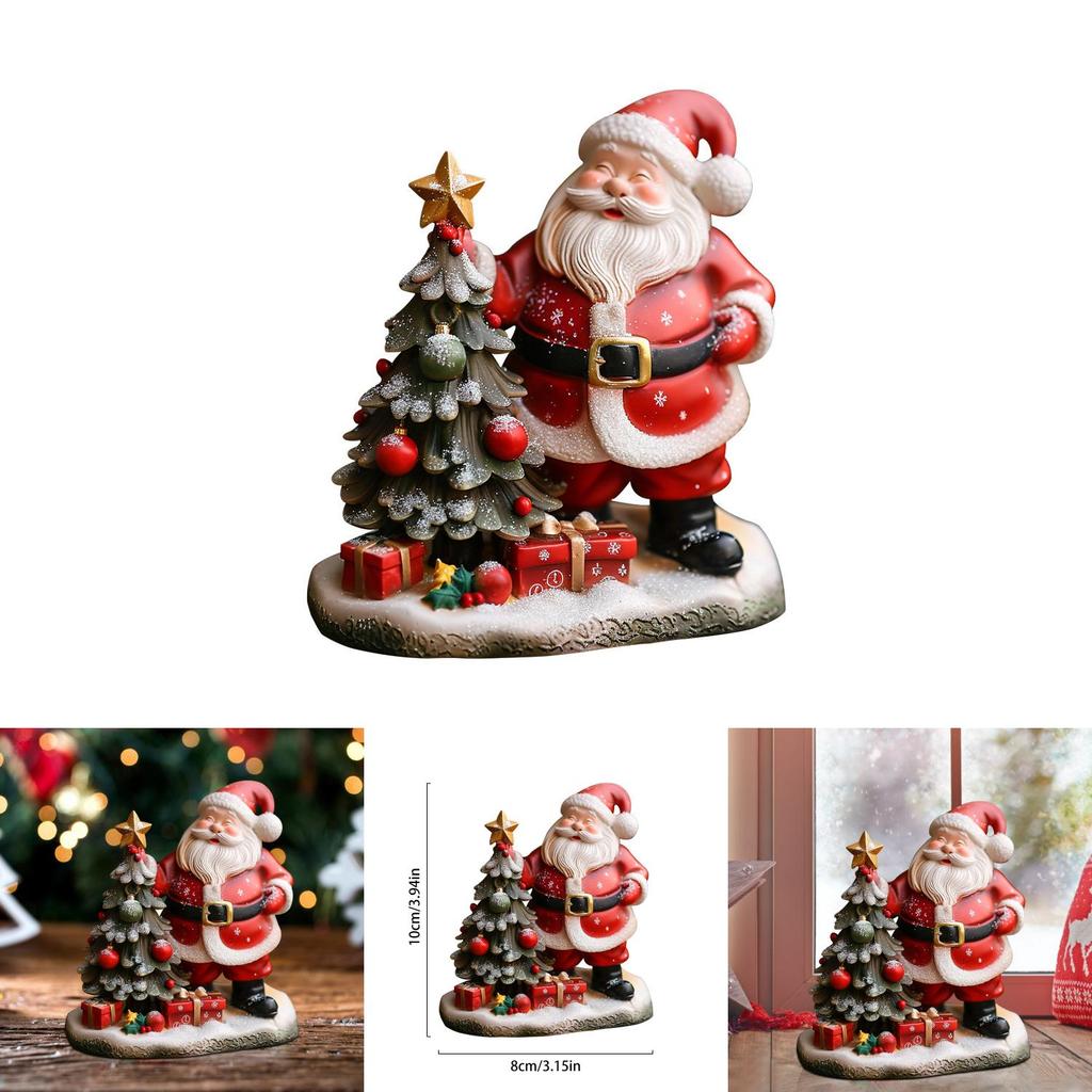 Halloween Resin Desktop Decor Santa Claus And Christmas Tree Home Ornament For Festive Decor