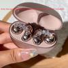 Creative Butterfly Earphone Clips Artificial Crystals Tassels Headphone Accessories Two Pieces Set Silver Earphone Decorations