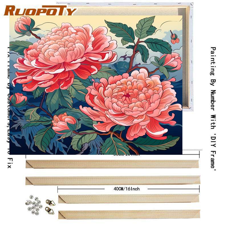 RUOPOTY Abstract Painting By Numbers Handpainted Picture Drawing Flower Diy Crafts On Canvas Gift For Adults Home Garden Artwo