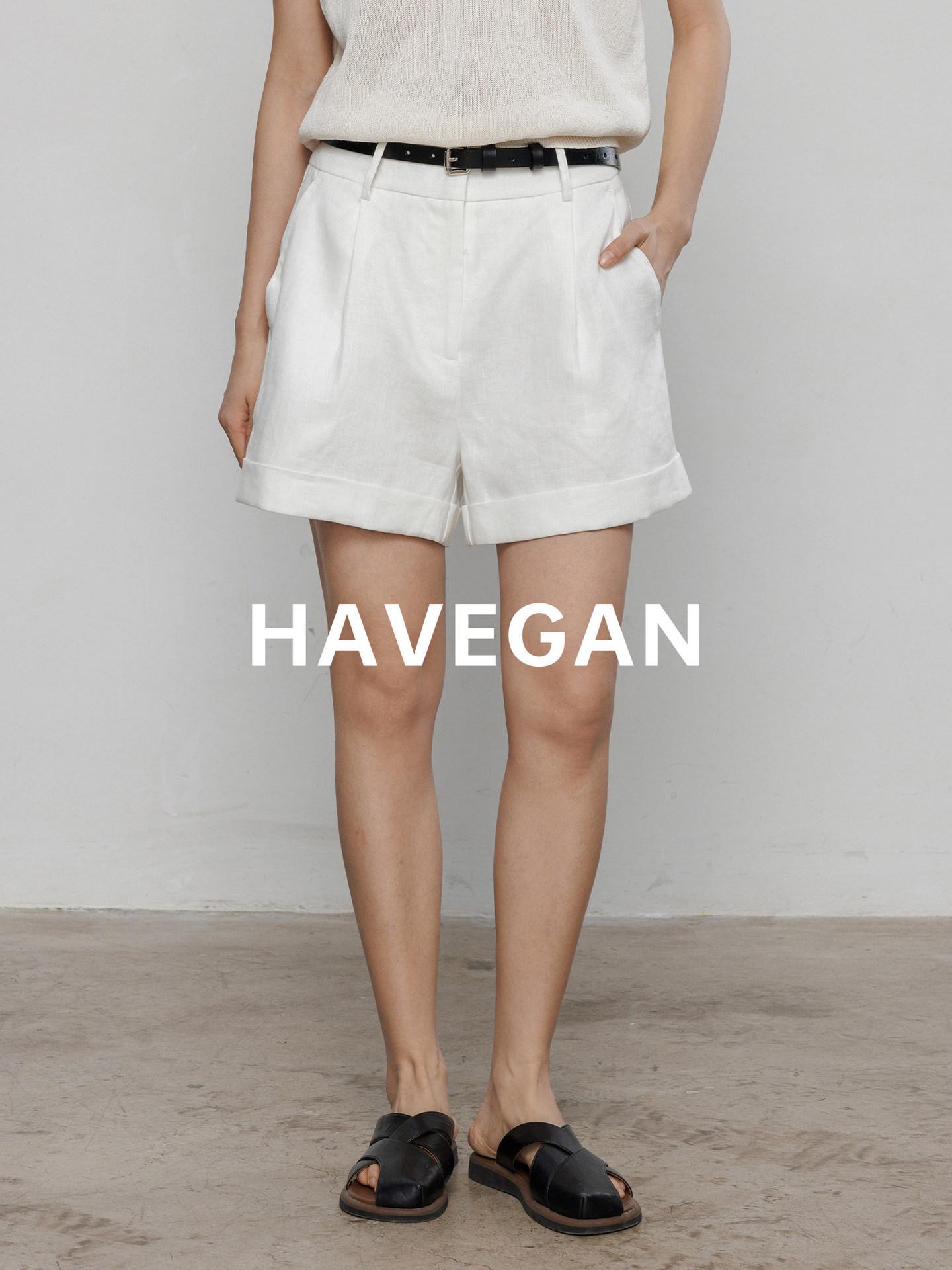 Yu Jian HAVEGAN Lazy Summer Linen Casual Shorts 2026 - Loose Bermuda Style Small белый