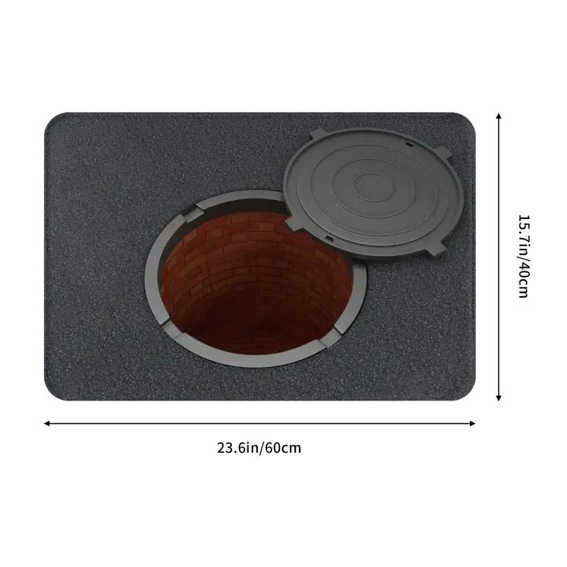 VIKAMA Fun 3D Sidewalk Cover Trapping Door Mat Front Door Entry Carpet Indoor Kitchen Bathroom Soft Floor Mat Home Decoration
